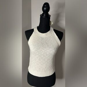 NWT! Marled Ivory Knit Sleeveless Sweater